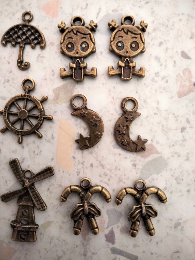 6 coppie ciondoli vintage per orecchini