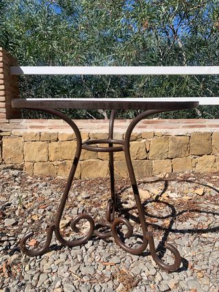 Pie mesa comedor forja + cristal