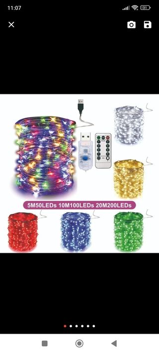 Luces led navidad con mando