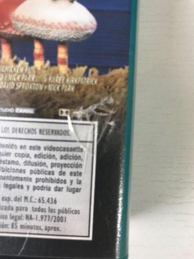 Cinta video VHS Evasión en la granja. Chicken run