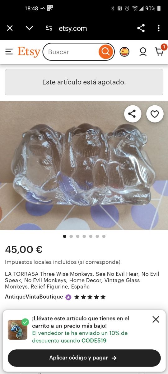 Pisapapeles 3 Monos Sabios de la suerte.