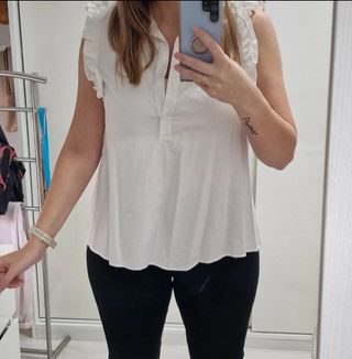 Camisa sin mangas volante Zara