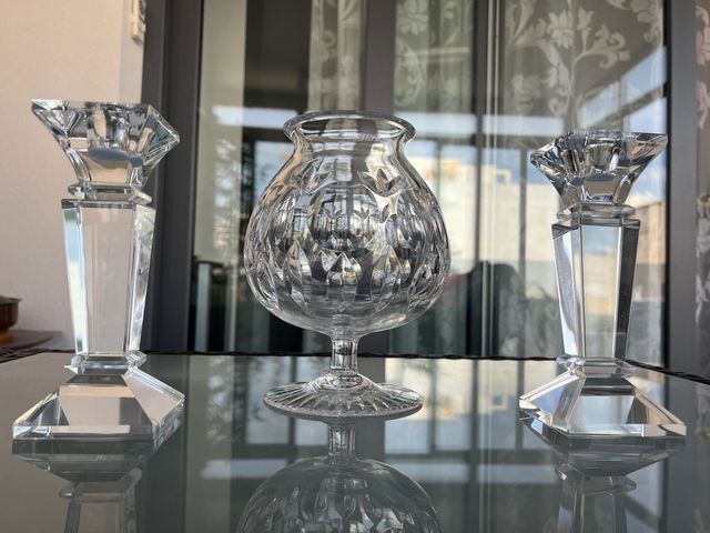 Cuenco, Jarron con portavelas de cristal