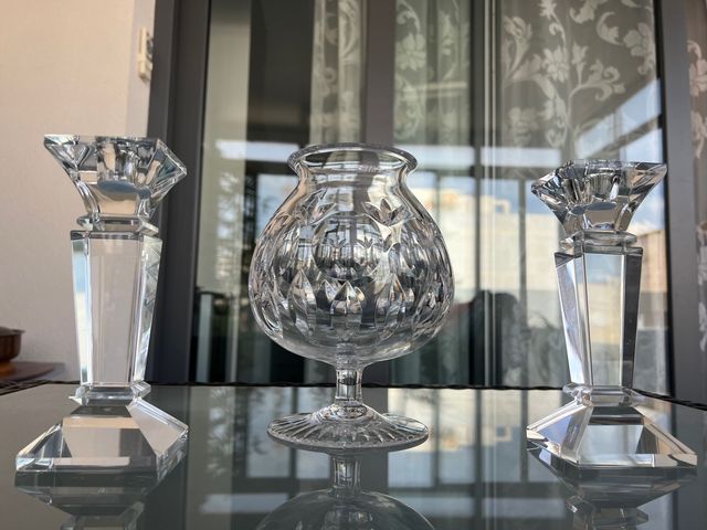 Cuenco, Jarron con portavelas de cristal