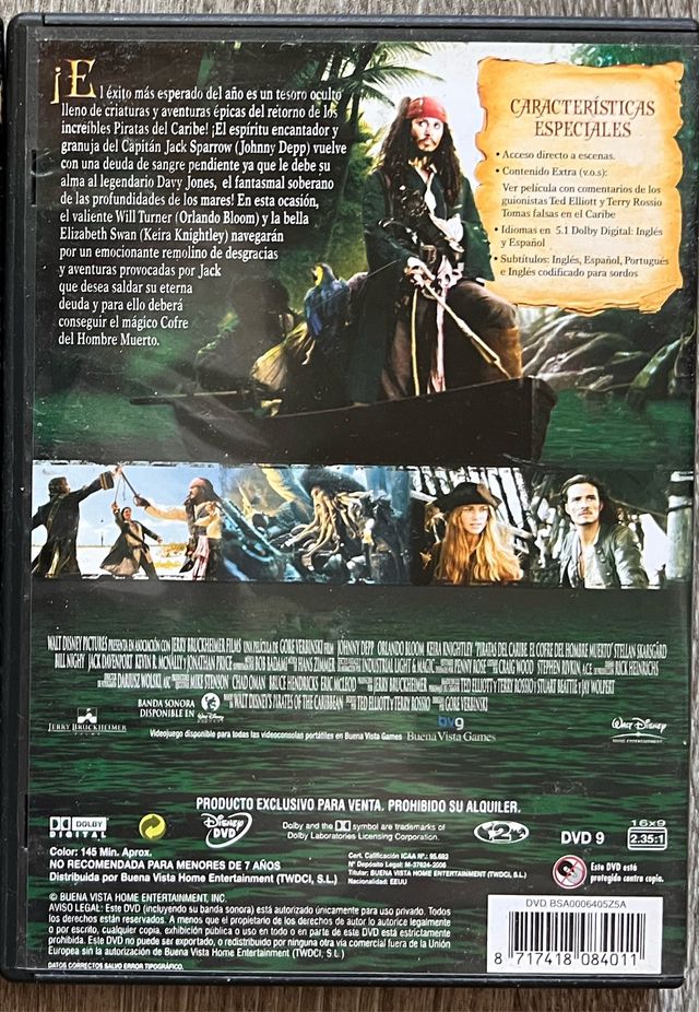 DVD Piratas del caribe