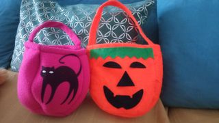 Bolsos Halloween gato y calabaza