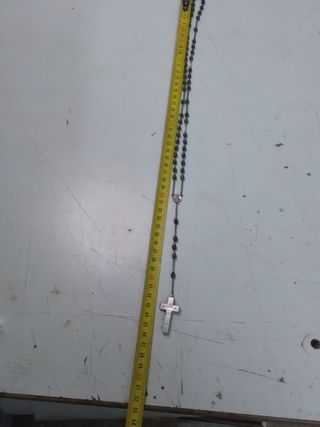 Rosario con las bolitas de madera