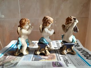 Tris angeli ceramica