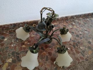 Lampara antigua de techo bonita  forjada de5 luces