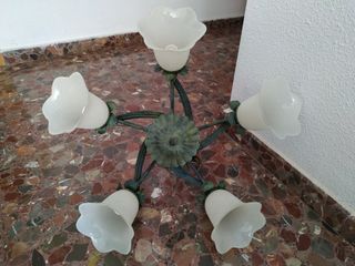Lampara antigua de techo bonita  forjada de5 luces