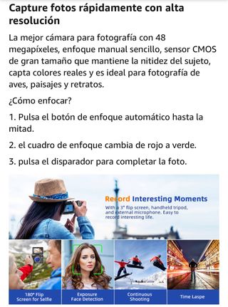 Cámara digital 4K, CCN 48MP - Nueva