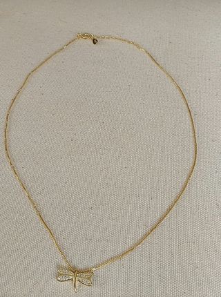 Collar plata 925 libélula color dorado