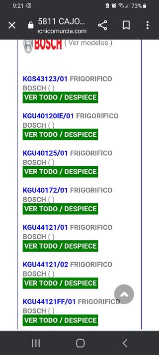 BALDAS CRISTAL FRIGO SIEMENS BOSCH BALAY