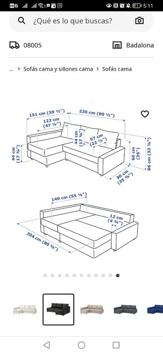 Sofá cama IKEA Friheten negro con almacenaje