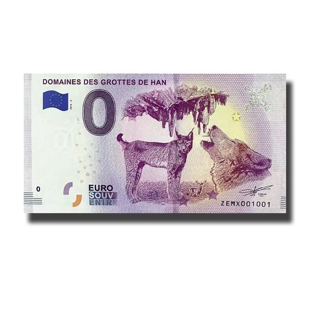 0 euro souvenir banconota DOMAINE DES GROT. DE HAN