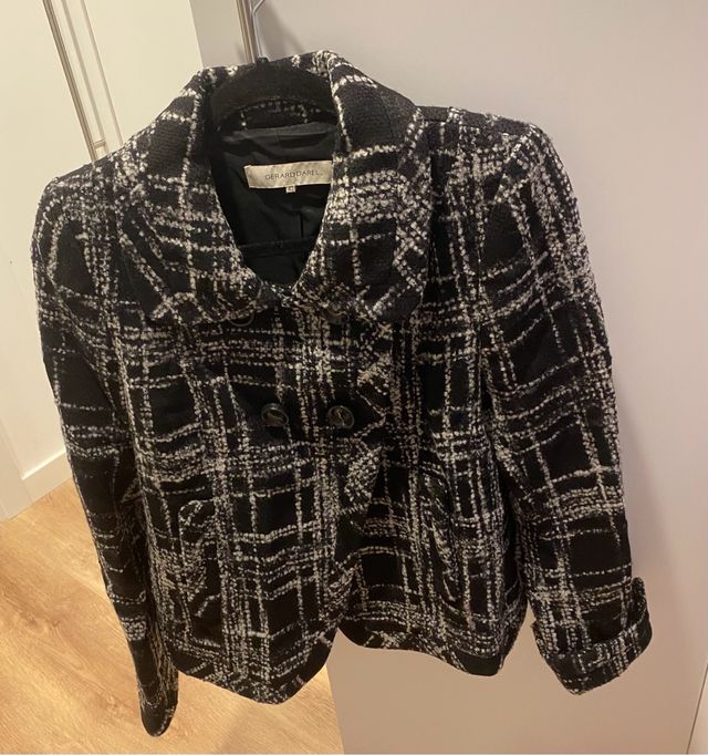 chaqueta de lana de cuadros