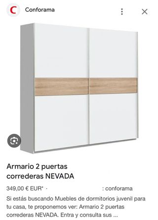 ARMARIO 2 PUERTAS 220cm NEVADA