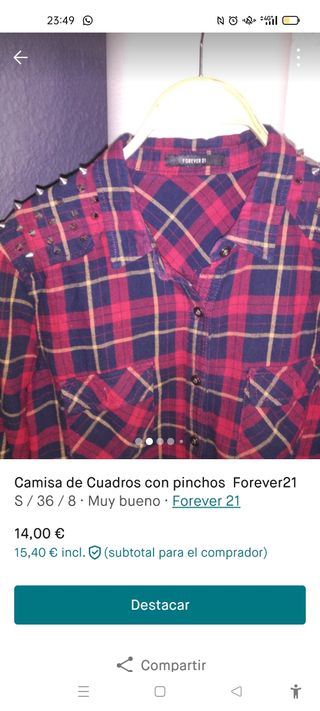 Camisa cuadros Forever 21