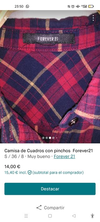Camisa cuadros Forever 21