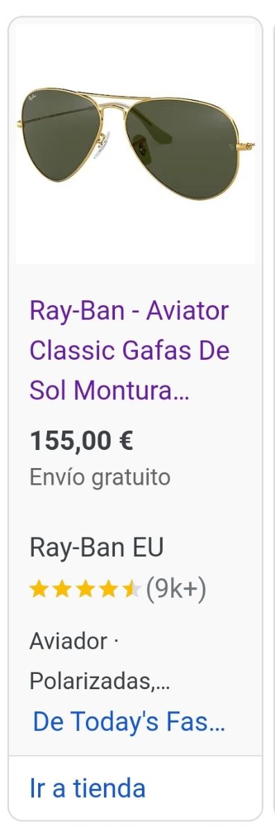 Gafas Sol Ray Ban Aviator Classic