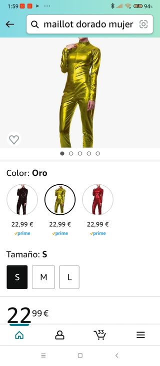 Mono metalico Navidad dorado Halloween