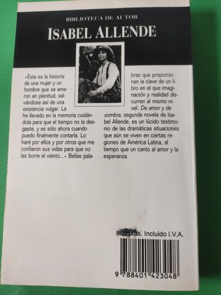 De amor y sombra. Isabel Allende