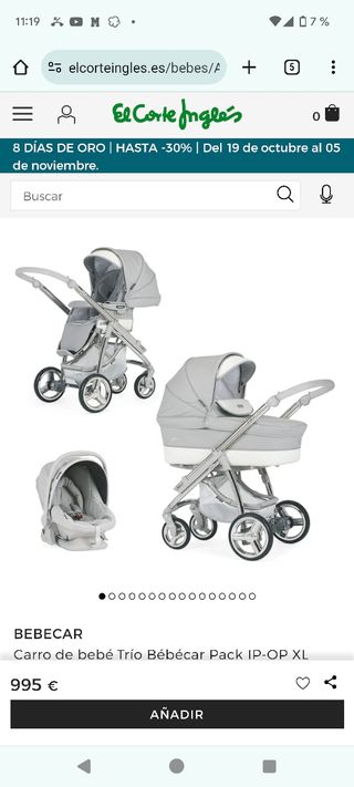 Carro bebécar con 3 piezas