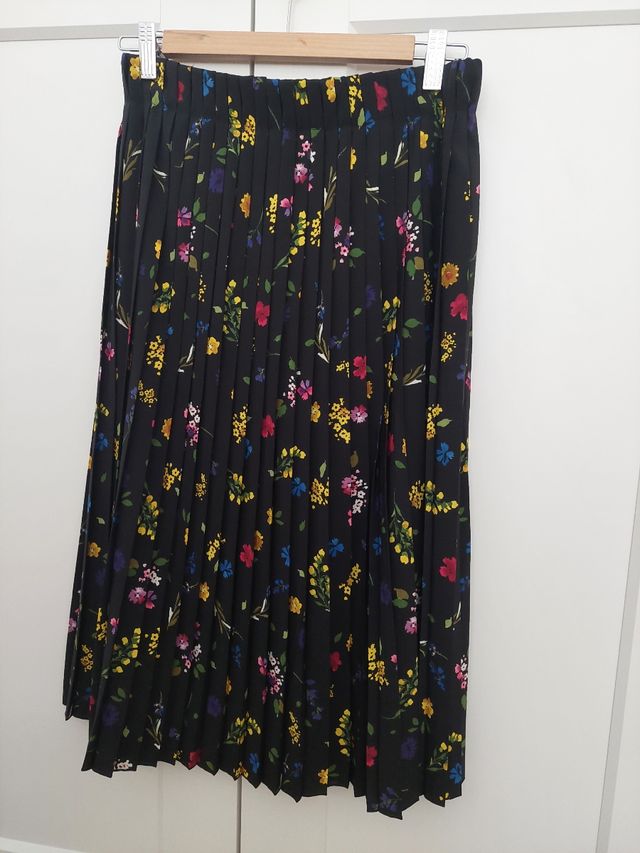 Falda plisada flores