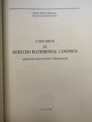manual derecho matrimonial canónico
