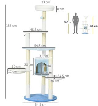 Rascador hamaca azul blanco NUEVO