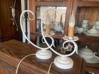 lamparas (2 uds.) mesa mesita de noche blanca