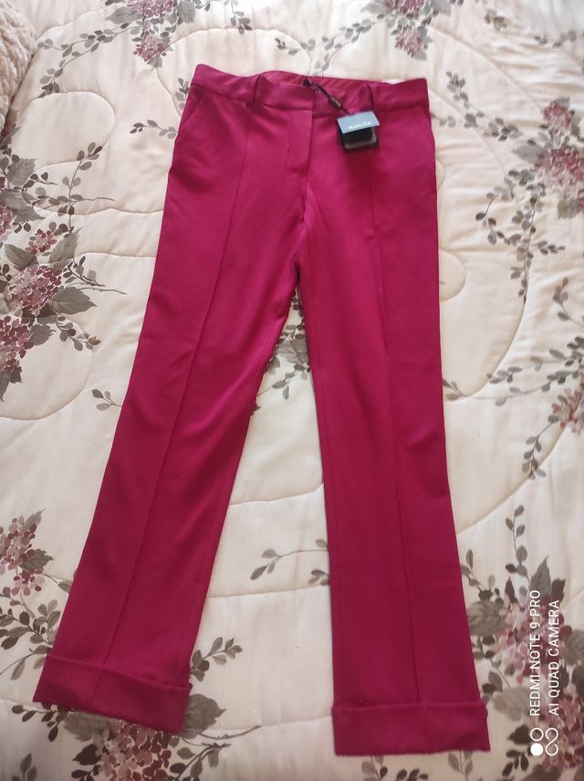 Pantalón de punto fucsia Massimo Dutti