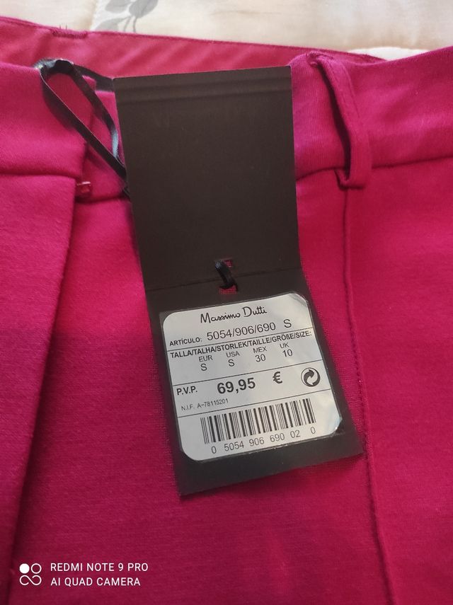 Pantalón de punto fucsia Massimo Dutti