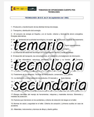 Temario oposiciones tecnología