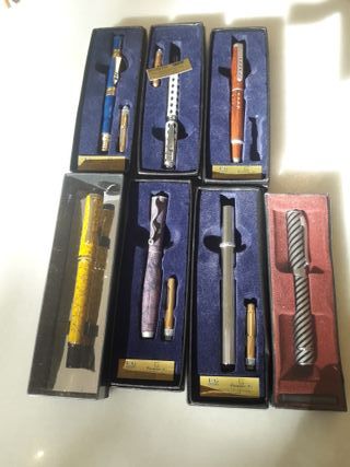 Estilografos con pluma bañada oro 24k y svarowsky