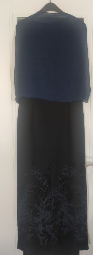 Vestido fiesta negro y azul