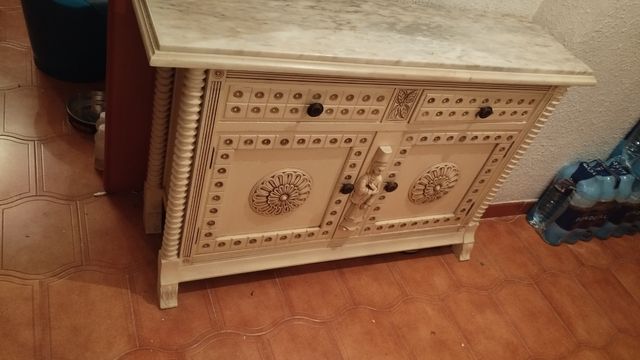 Mueble blanco tallado madera maciza OFERTA!!