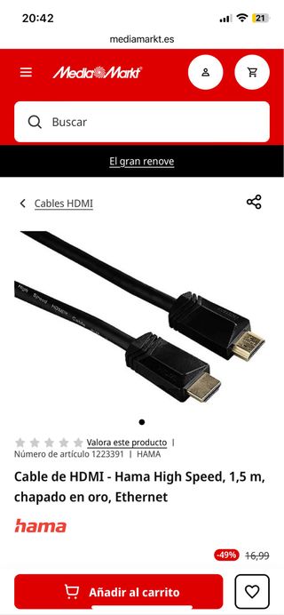 Cable HDMI High Speed