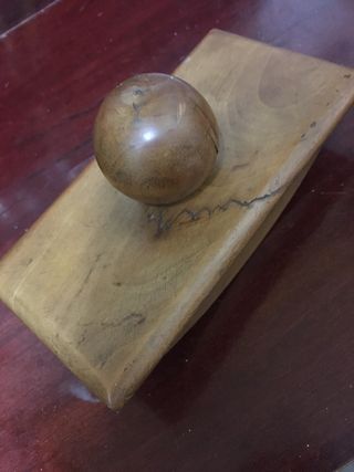 Tintero doble cristal  y Secante de madera.