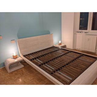 Letto matr. in bambù decorticato + 2 comodini