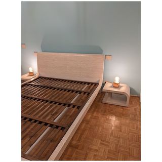 Letto matr. in bambù decorticato + 2 comodini