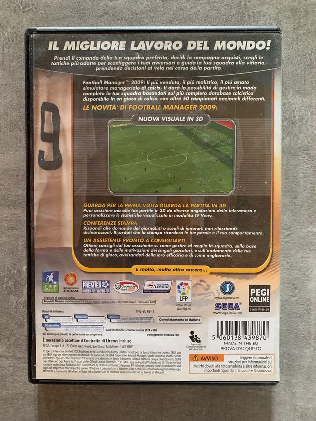 Football manager 2009 ita x  PC dvd