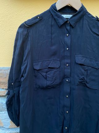 Camisa negra combinada Pull&Bear