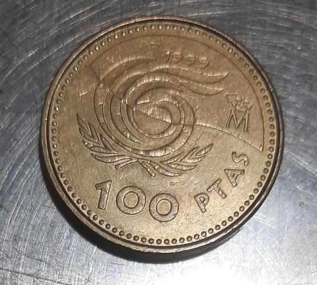 Moneda española de 100 Pesetas del AÑO 1999