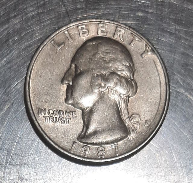 Moneda estadounidense Quarter Dollar del AÑO 1987