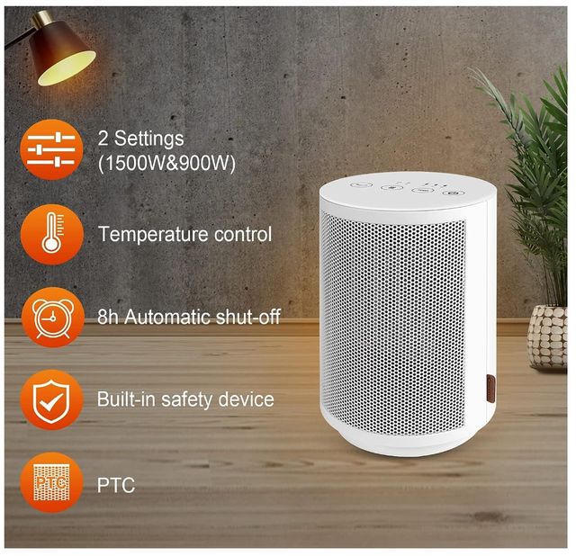 CALEFACTOR BAJO CONSUMO 900/1500W OSCILANTE