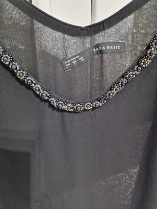 Top negro pedreria Zara
