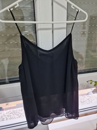 Top negro pedreria Zara