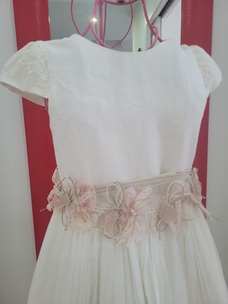 Vestido comunión lino y tul