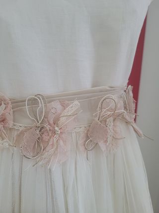 Vestido comunión lino y tul